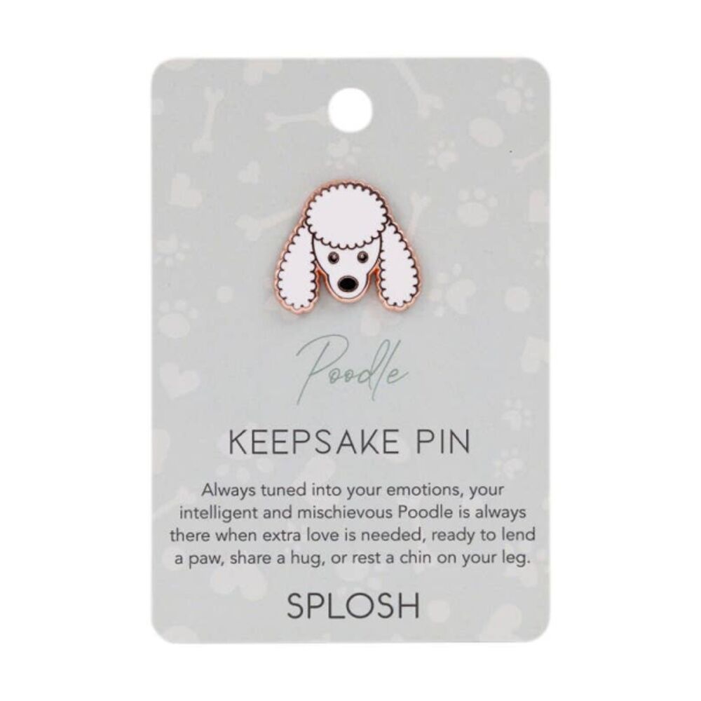 4PK Splosh Poodle Keepsake Pin Enamel Kids 3y+ Rose Gold 3x1x2.5cm