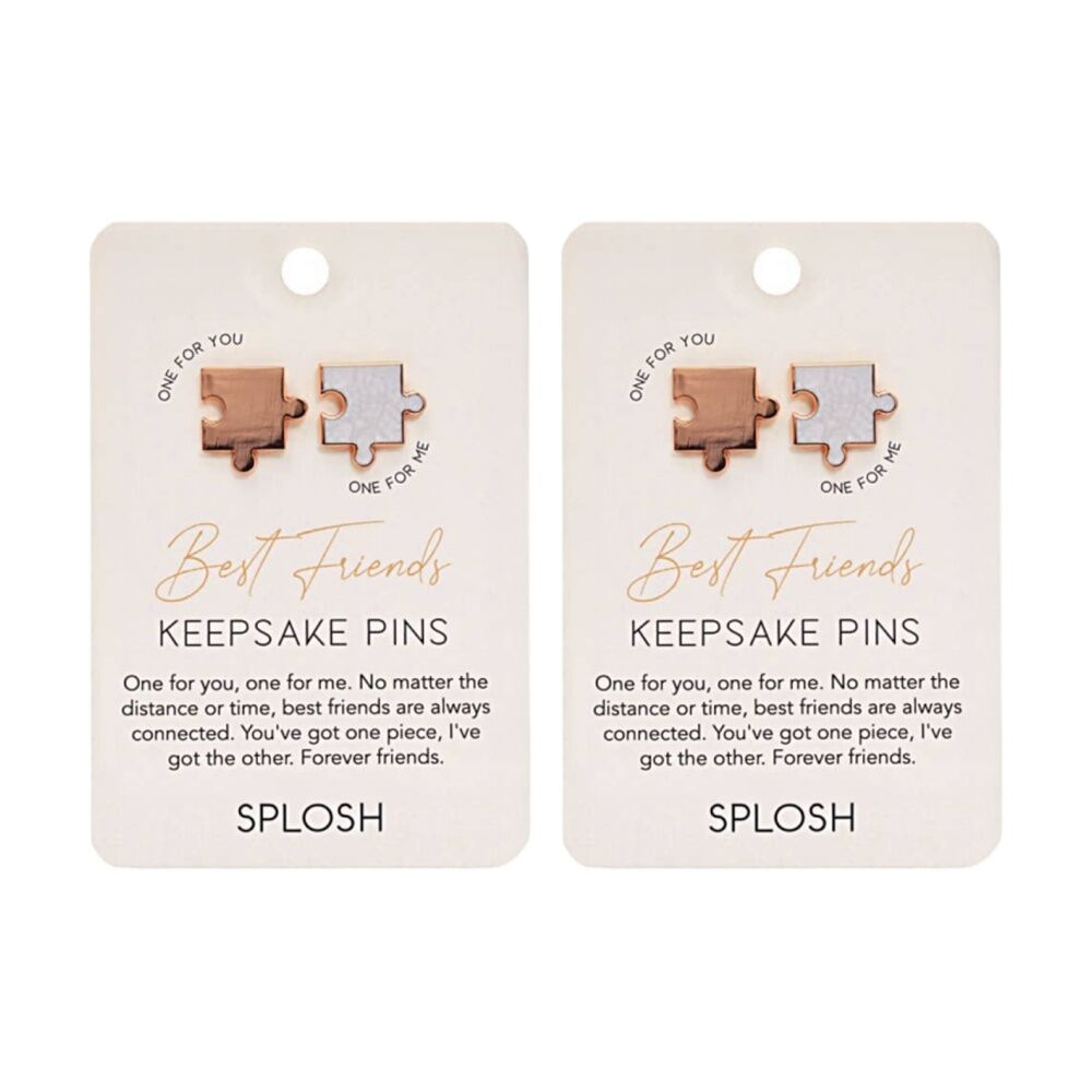 2x 2pc Splosh Forever Connected Best Friends Keepsake Pin Pair Rose Gold
