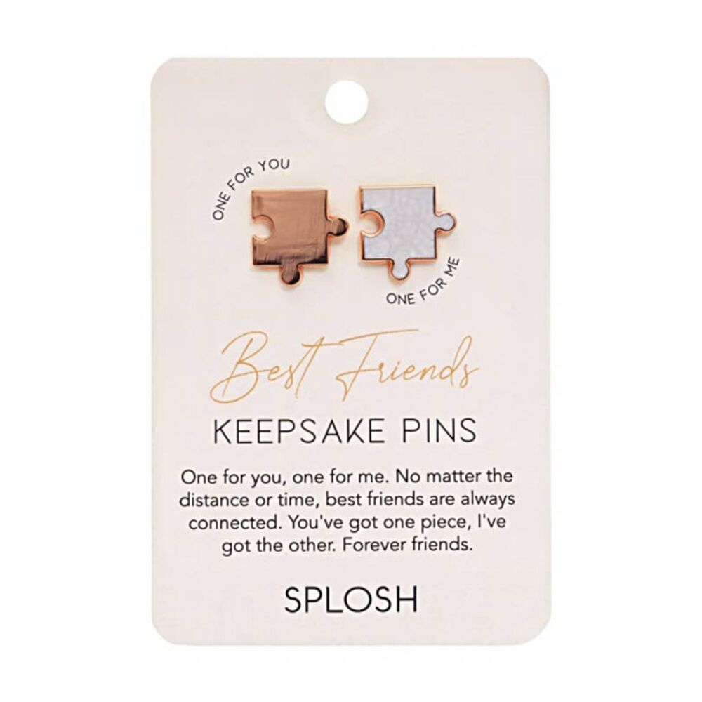 2x 2pc Splosh Forever Connected Best Friends Keepsake Pin Pair Rose Gold