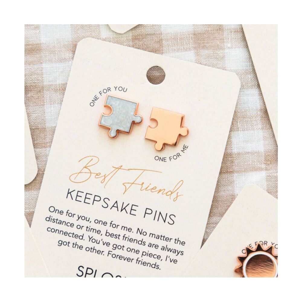 2x 2pc Splosh Forever Connected Best Friends Keepsake Pin Pair Rose Gold