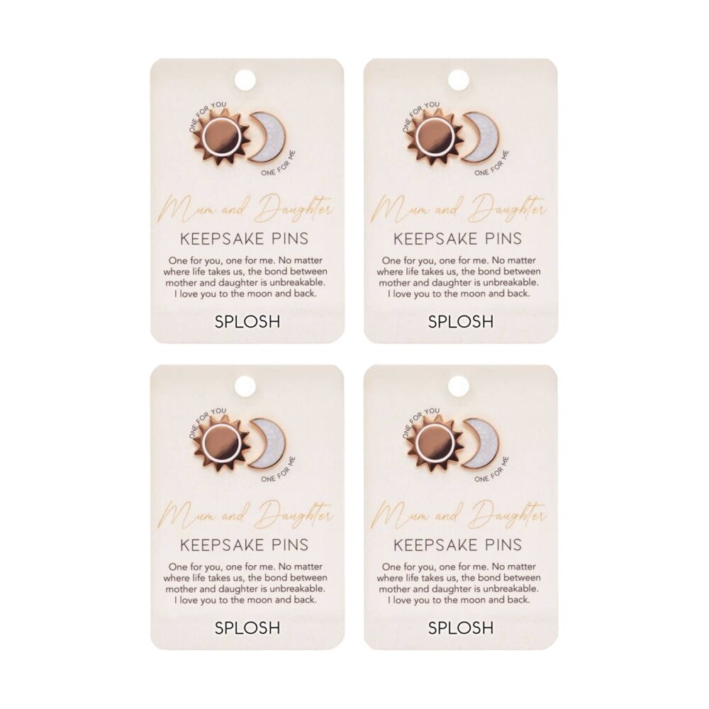 4x 2pc Splosh Forever Connected Mum & Daughter Keepsake Pin Set Rose Gold