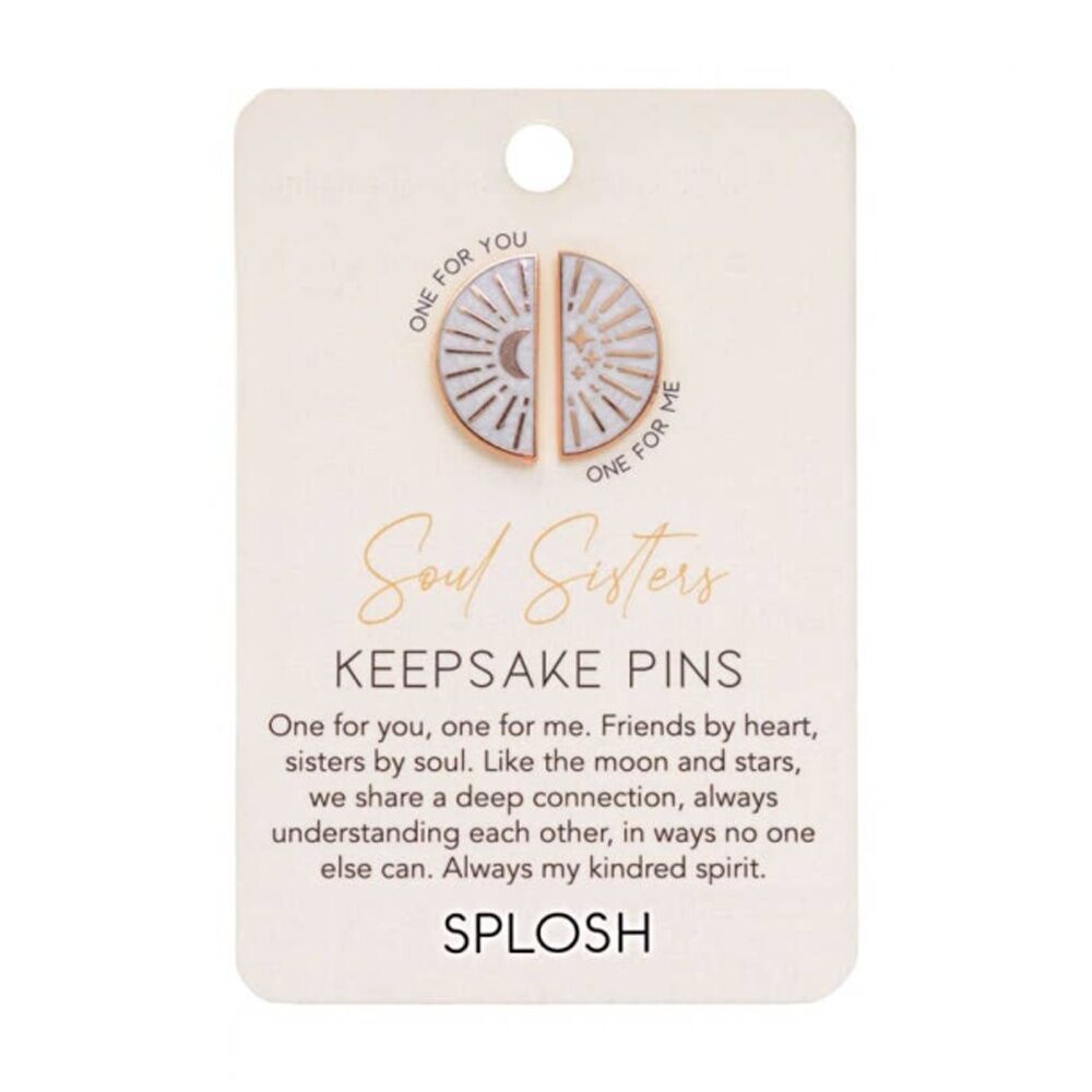 2x 2pc Splosh Forever Connected Soul Sisters Keepsake Pins Set Rose Gold