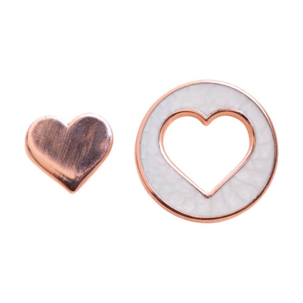 2x 2pc Splosh Forever Connected Heart Keepsake Pin Set Rose Gold