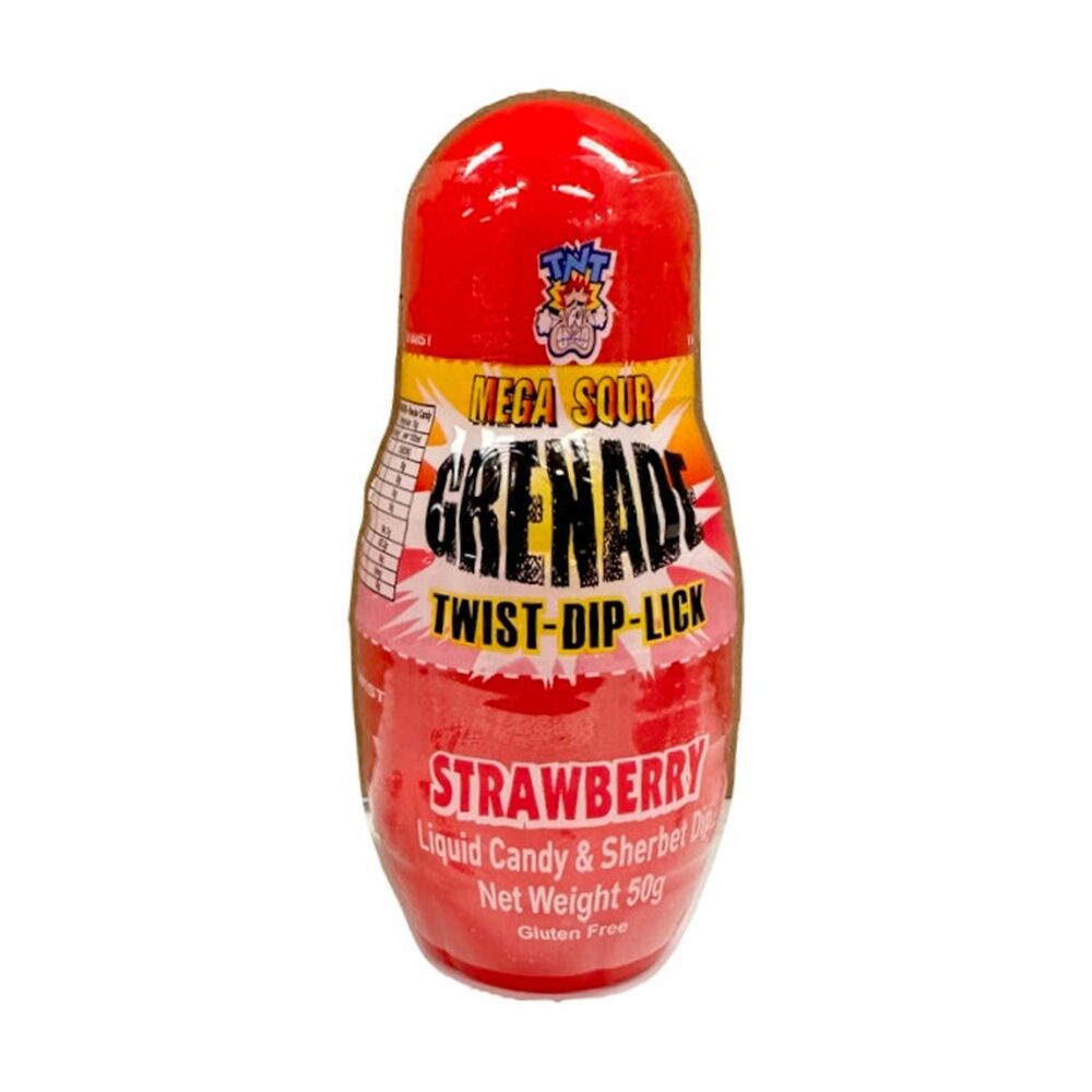 15PK TNT Mega Sour Grenade 50g Fruit Flavour Lollies/Gummies - Assorted