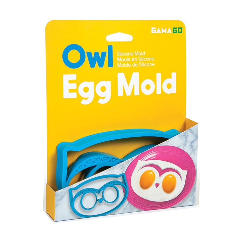 2x Gamago Owl Kitchen Breakfast Silicone Fun Egg Mold Gadget Pink/Blue