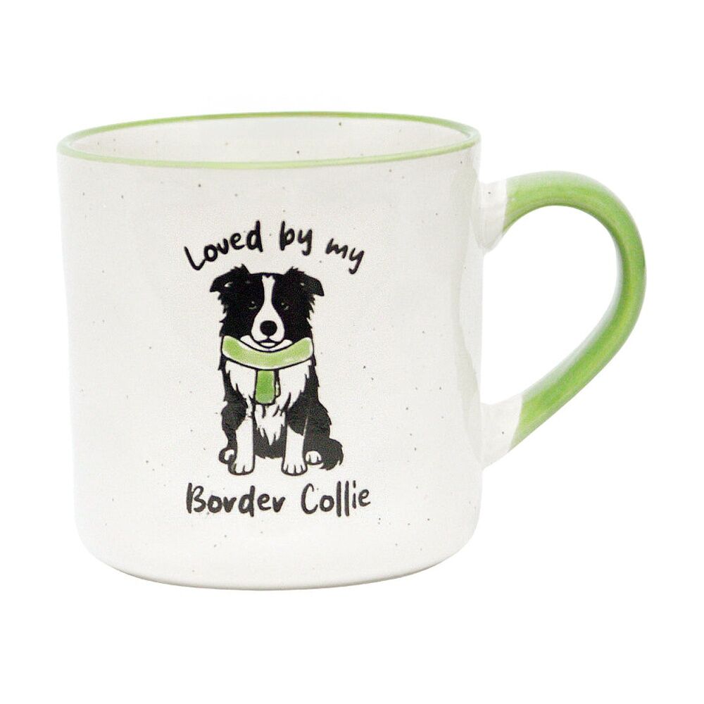 2PK Loved By My Pet Mugs Border Collie Ceramic Drinking Mug 380ml