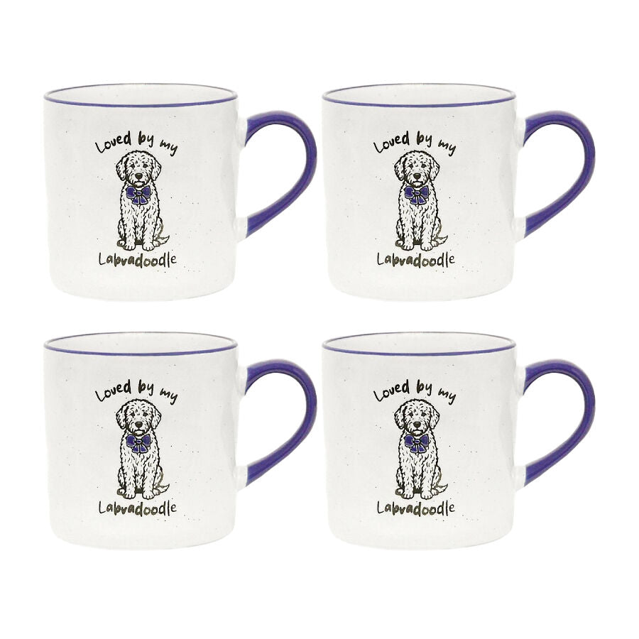 4PK Loved By My Pet Mugs Labradoodle Ceramic Drinking Mug Kitchenware 380ml