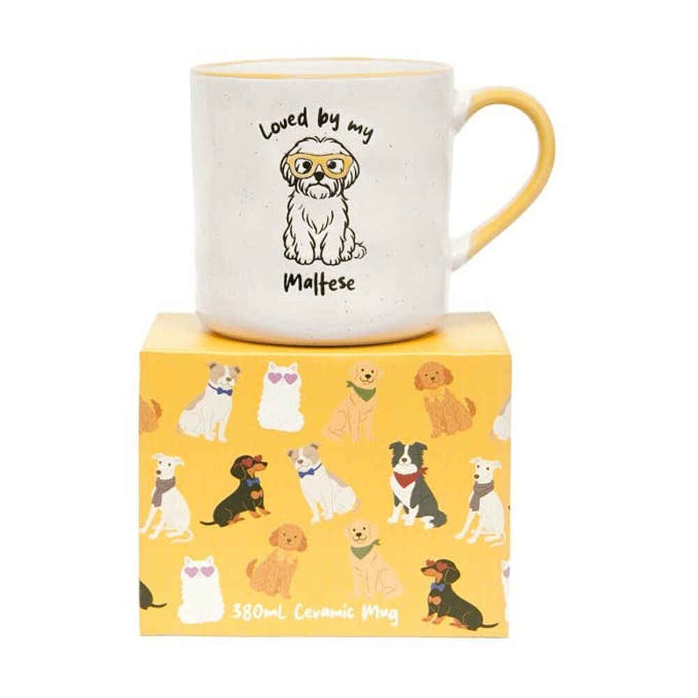 4PK Love By My Pet Mugs Maltese Mug Ceramic Drinking Kitchenware 380ml