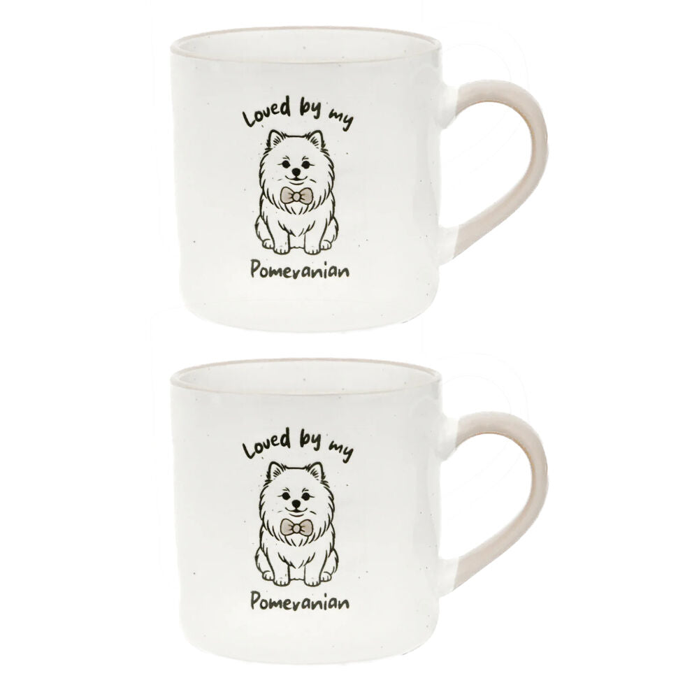 2PK Loved By My Pet Mugs Pomeranian Mug Ceramic Drinking Kitchenware 380ml
