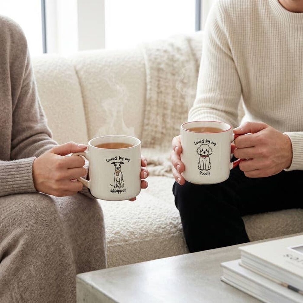 2PK Loved By My Pet Mugs Poodle Ceramic Drinking Mug Kitchenware 380ml