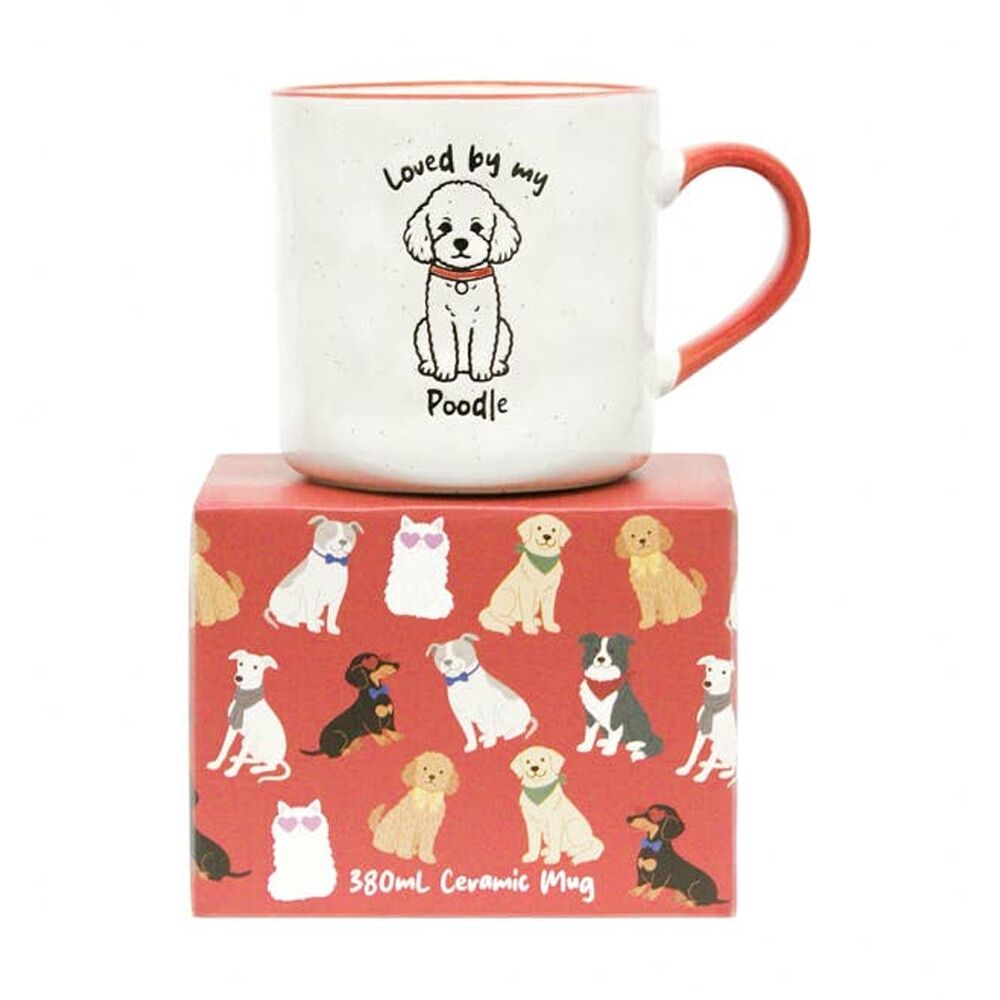 4PK Loved By My Pet Mugs Poodle Ceramic Drinking Mug Kitchenware 380ml