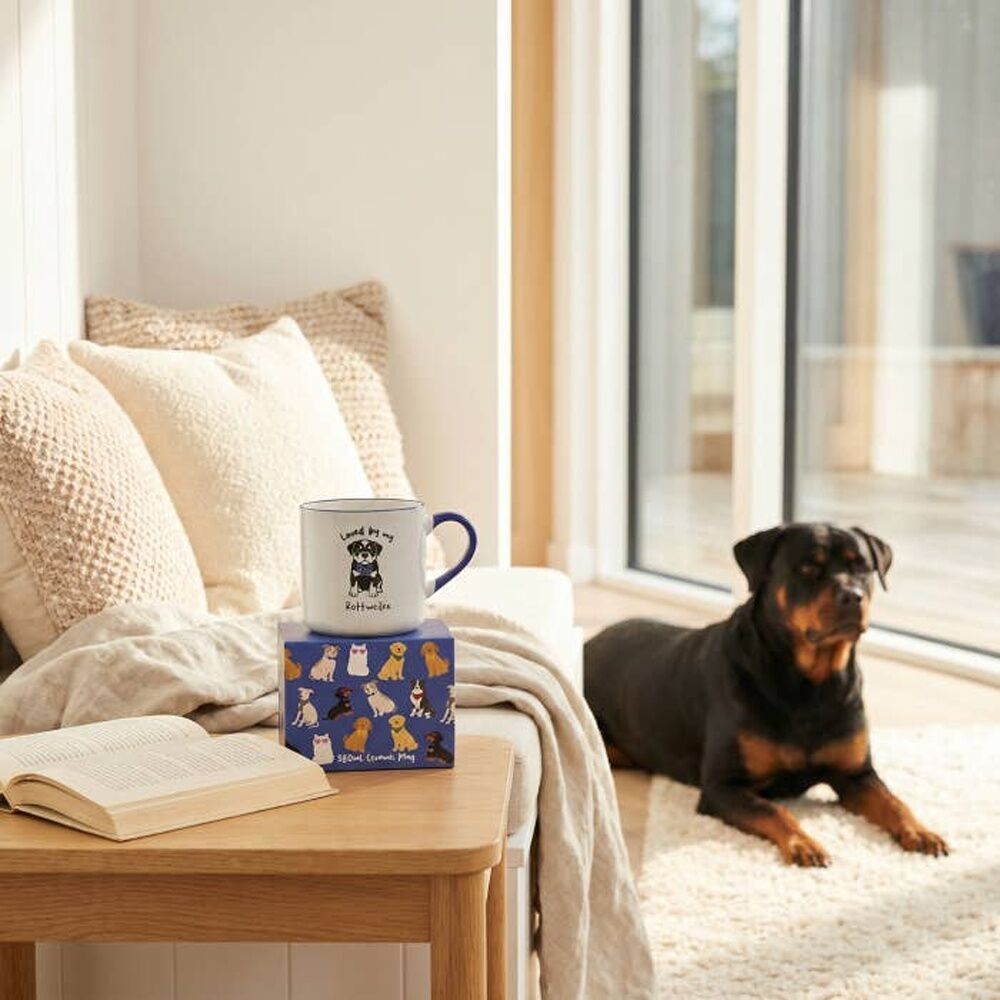 2PK Loved By My Pet Mugs Rottweiler Ceramic Drinking Mug Kitchenware 380ml