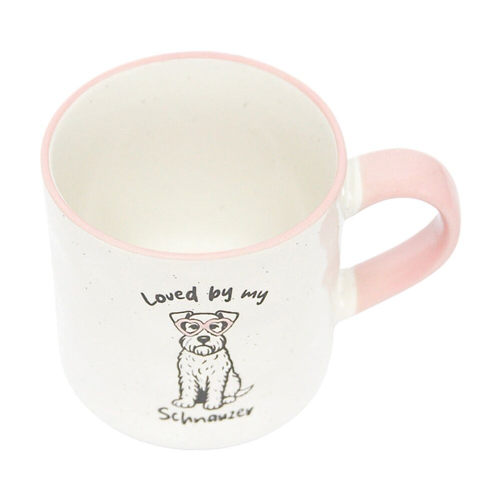 4PK Loved By My Pet Mugs Schnauzer Ceramic Drinking Mug Kitchenware 380ml