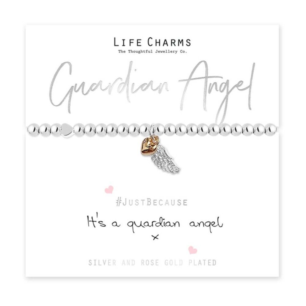 Life Charms Just Because Guardian Angel Bracelet Silver Gold 17.5cm