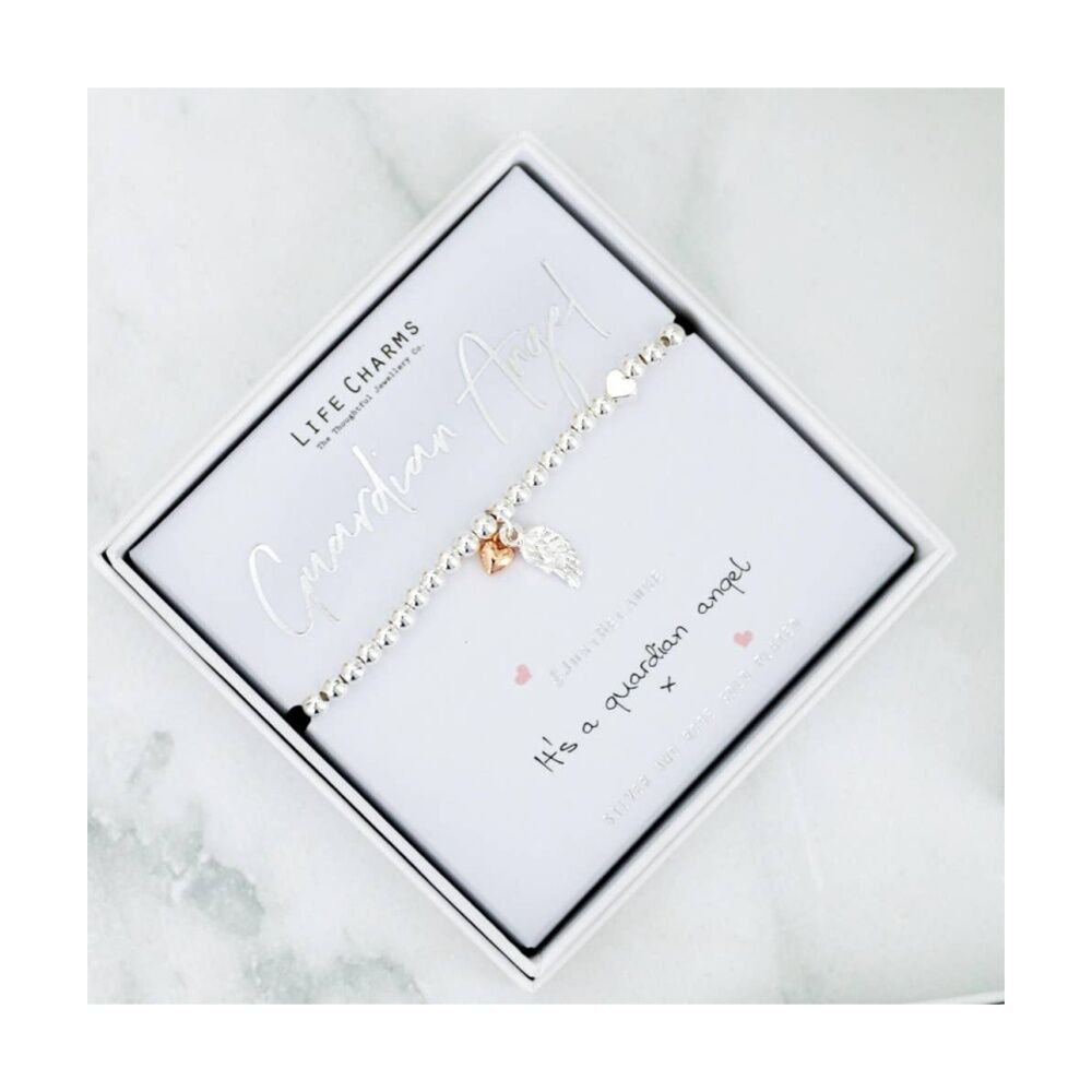 Life Charms Just Because Guardian Angel Bracelet Silver Gold 17.5cm