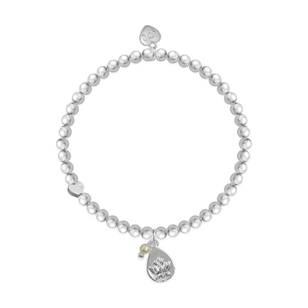 Life Charms Just Because Chapter Plated Stretch Bracelet Silver 17.5cm