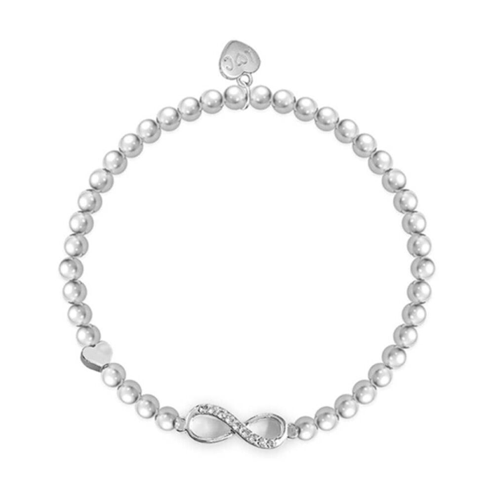 Life Charms Just Because Forever Stretch Bracelet Silver 17.5cm