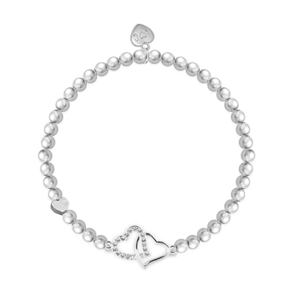 Life Charms Just Because My World Stretch Bracelet Silver 17.5cm