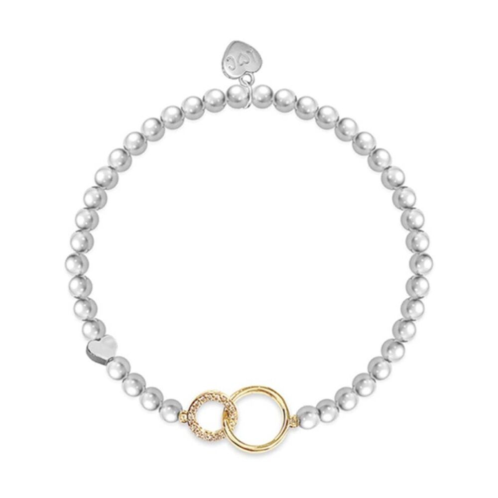 Life Charms Just Because Mother Daughter Bracelet Silver Gold 17.5cm