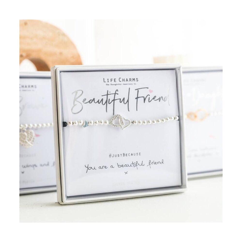 Life Charms Just Because Beautiful Friend Bracelet Silver 17.5cm