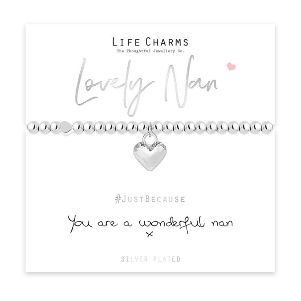 Life Charms Just Because Lovely Nan Stretch Bracelet Silver 17.5cm
