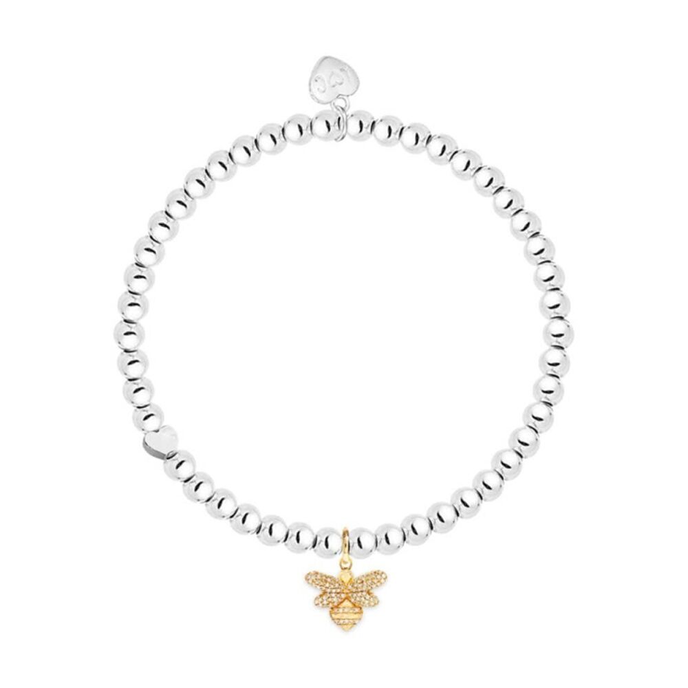 2PK Life Charms Just Because Bee-utiful Bracelet Silver Gold 17.5cm