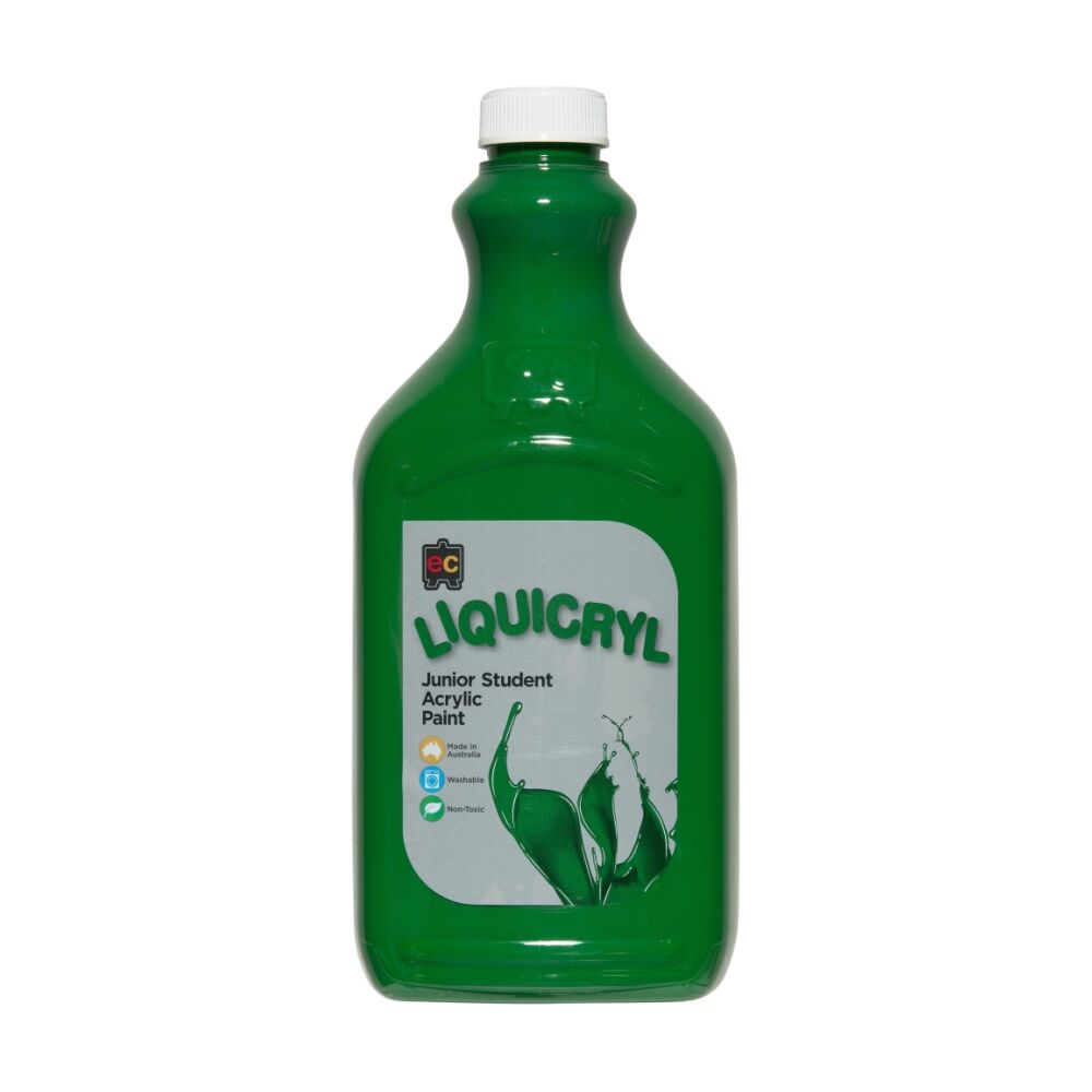 2PK Educational Colours Liquicryl Junior Student Acrylic Paint Green 2L