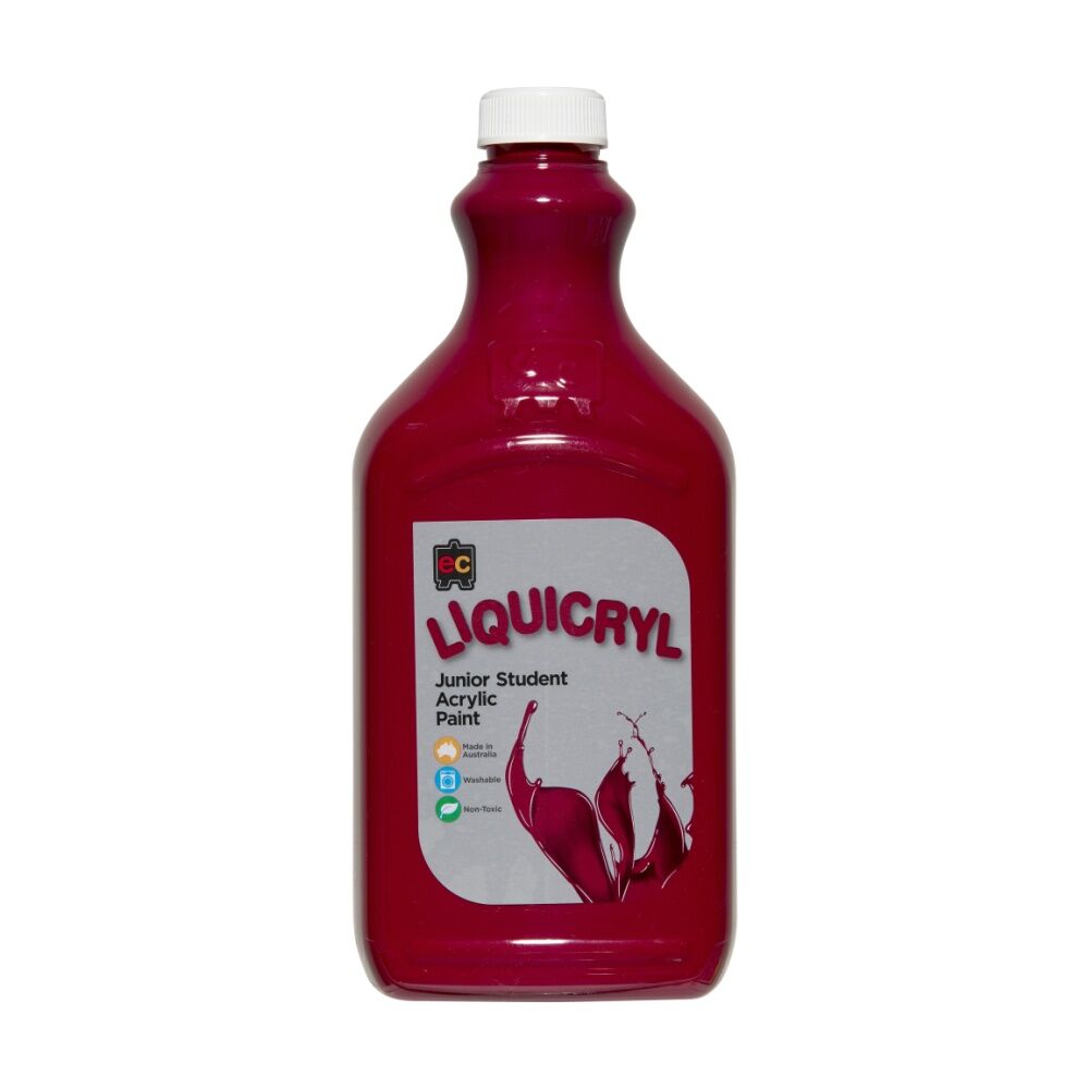 2PK Educational Colours Liquicryl Junior Student Acrylic Paint Magenta 2L