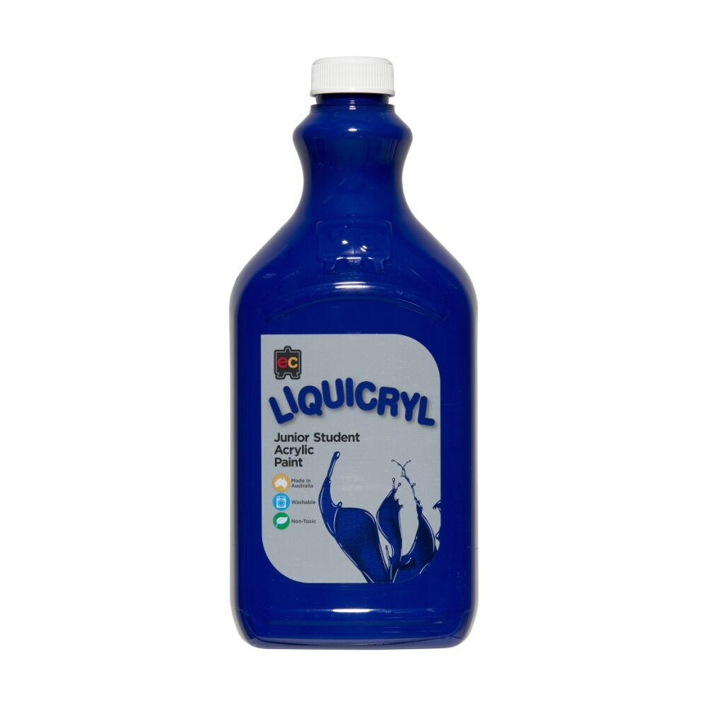 2PK Educational Colours Liquicryl Junior Student Acrylic Paint Warm Blue 2L