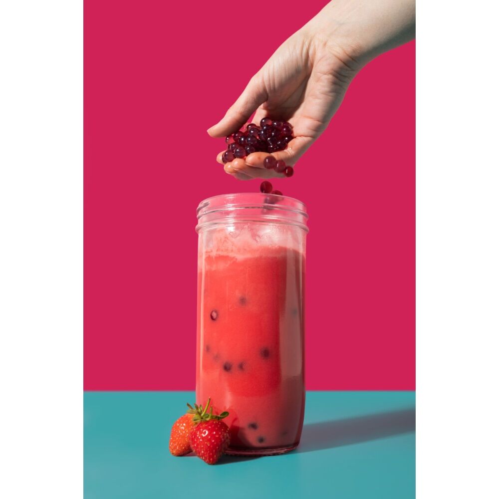 2PK La Cafeti re Glass Bubble Tea Tumbler W/ Stainless Steel Straw & Brush 650mL