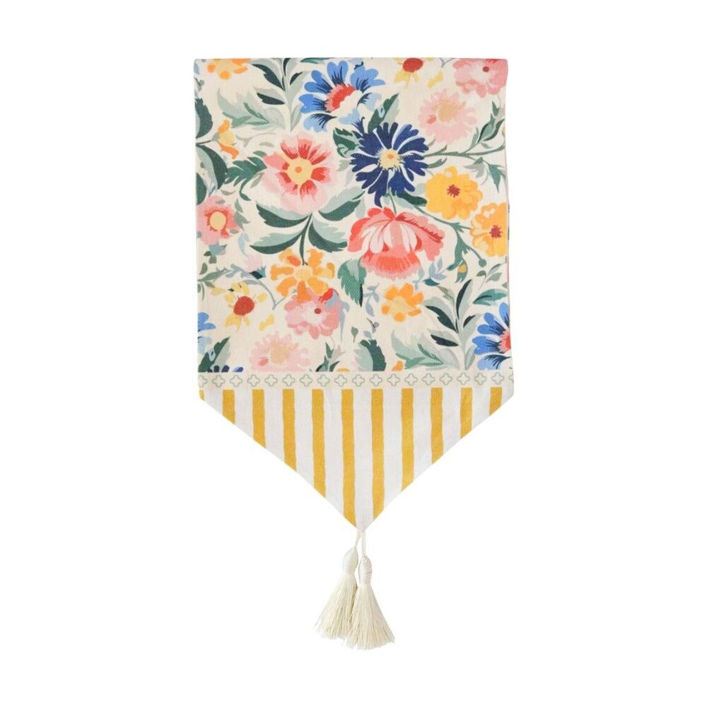 2PK LVD Country Garden Rectangular Polyester Table Runner W/ Tassels 180x33cm