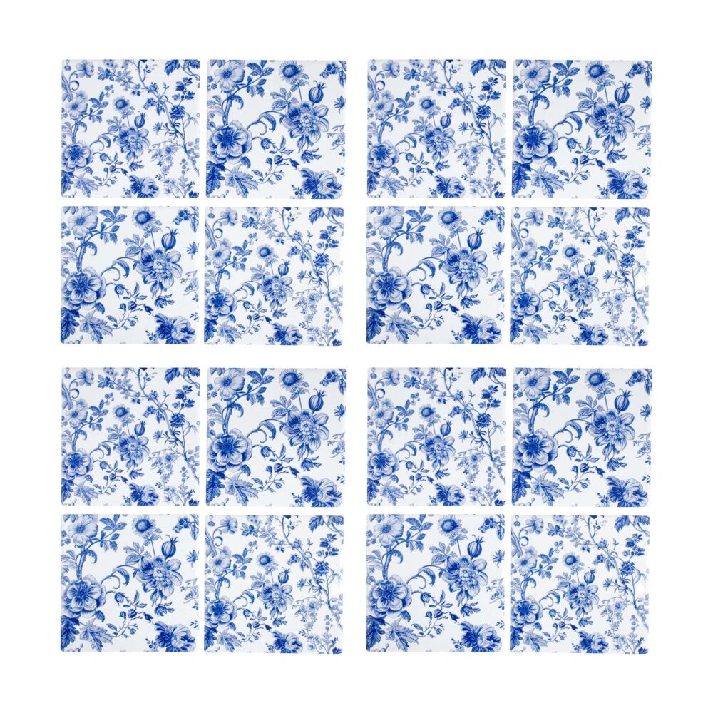 4x 4pc LVD Decorative Hamptons Ceramic Square Drink Coasters Home Decor 10x10cm