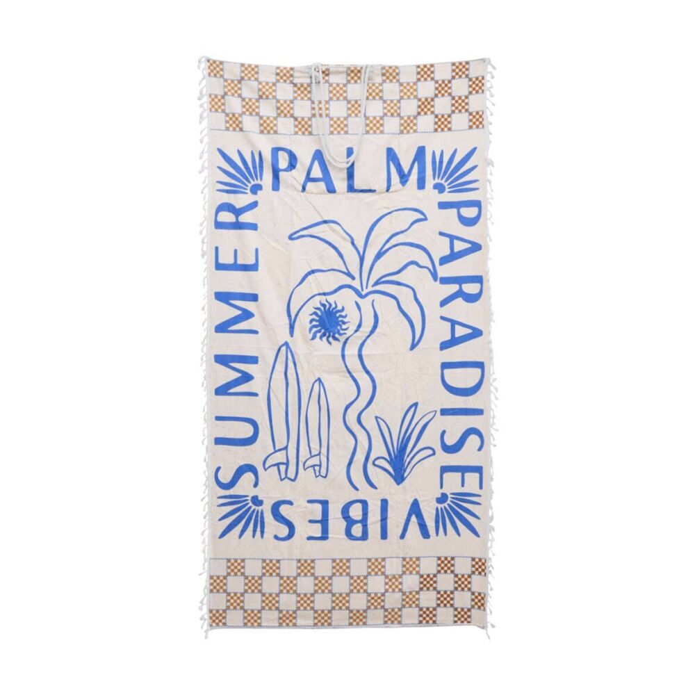 2PK LVD 2-in-1 Palm Paradise Summer Vibes Microfibre Beach Towel & Bag 90x180cm