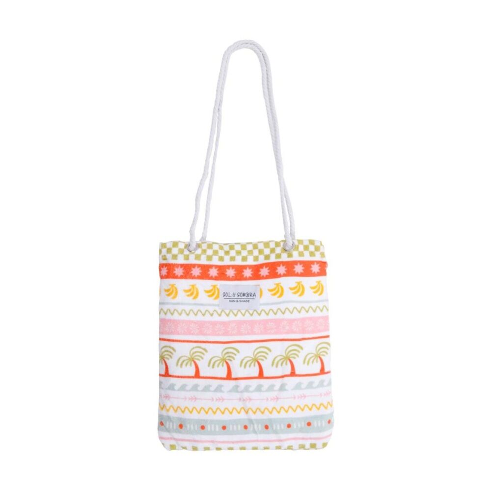 2PK LVD 2-in-1 Palm Deco Kids Microfibre Towel & Tote Bag 70x140cm