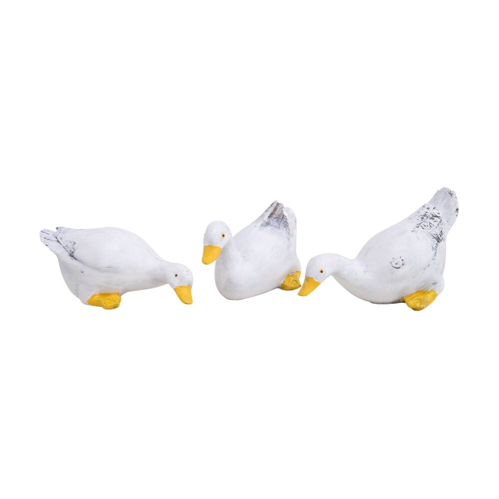 2x 3pc LVD Rustic Ducks Decorative Resin Ornament Indoor/Outdoor Decor 10x6cm