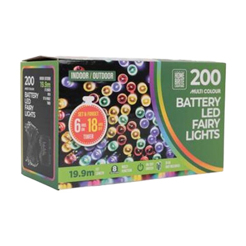 2x 200pc Home Brite Battery Operated Outdoor LED Fairy String Lights Assorted