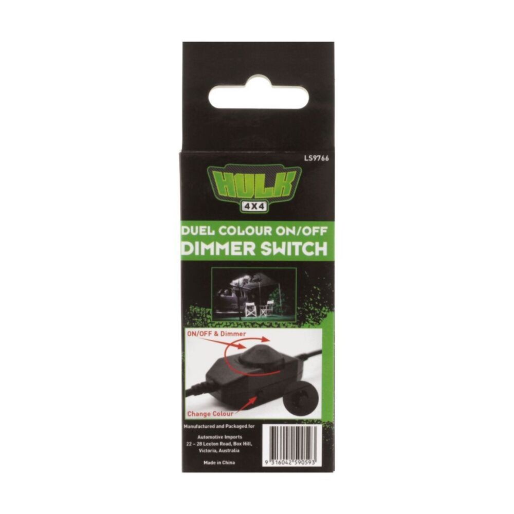 Hulk Dual Colour On/Off LED Light Dimmer Switch IP65 For Camping