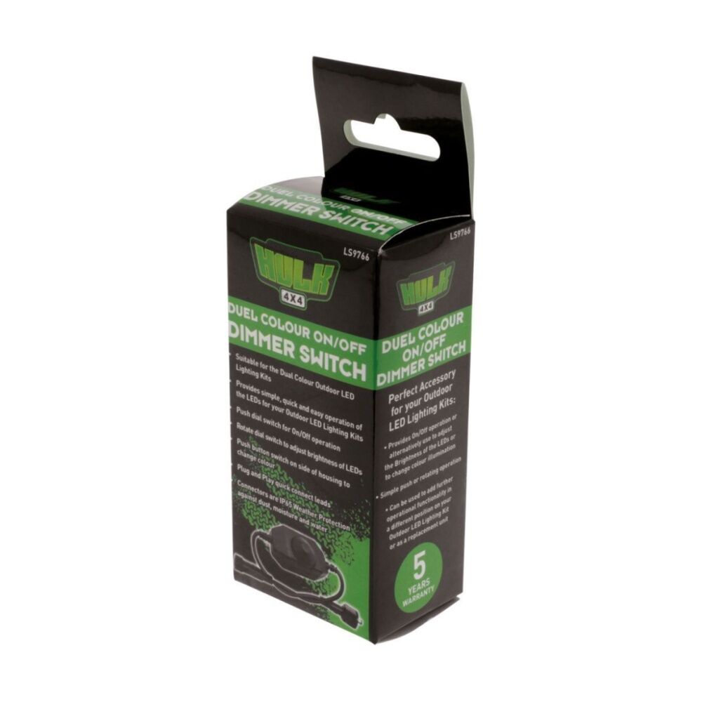 Hulk Dual Colour On/Off LED Light Dimmer Switch IP65 For Camping