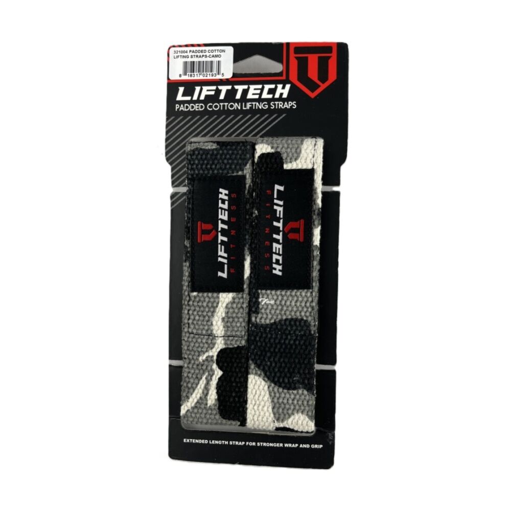 2x 2pc Lift-Tech Neo-Tech Padded Cotton Wrist Support Lifting Straps Camo 21.5in