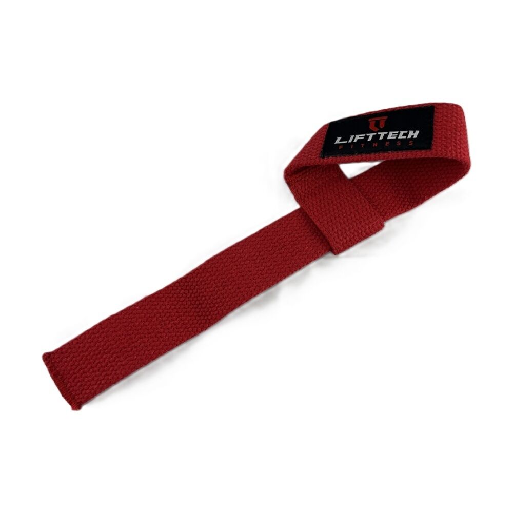 2x 2pc Lift-Tech Cotton Heavy Lifting Support Durable Grip Straps Red 21in