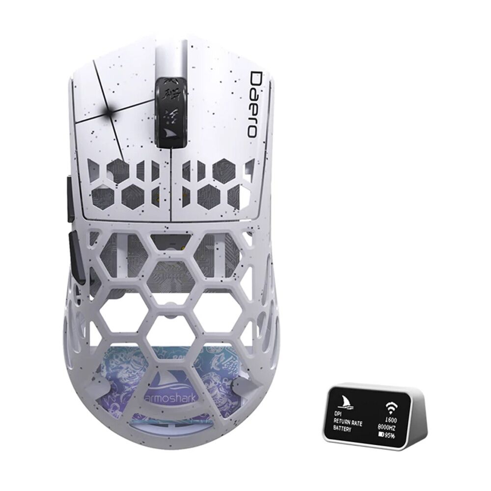 Darmoshark M2 Pro Daero Trio-Mode Full Magnesium Alloy 8K Gaming Mouse White
