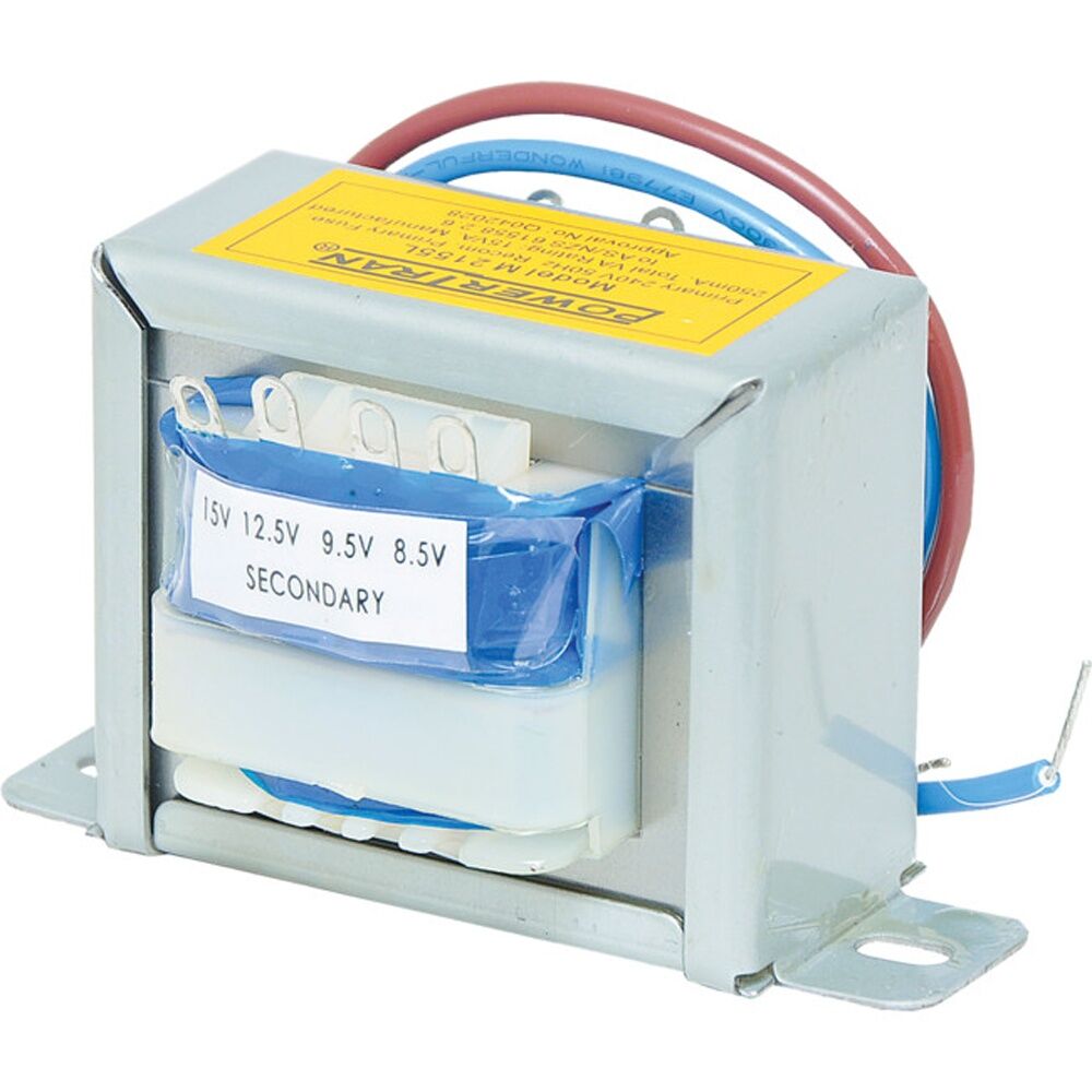2PK Powertran 6.3V-15V 1A Mains Transformer 15Va Multiple Tapped Voltages