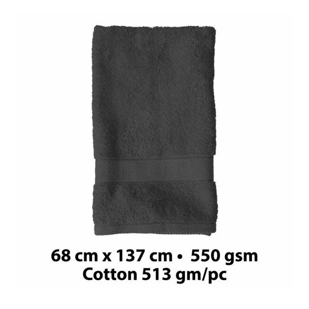 3PK Regal Soft Cotton Absorbent Bath Towel Bathroom Accessory 68x137cm Black