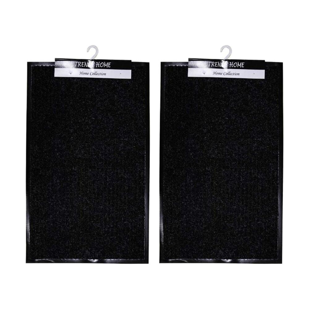 2PK Braz Outdoor Indoor Rub Back Textured Striped Doormat 48x78cm Assorted