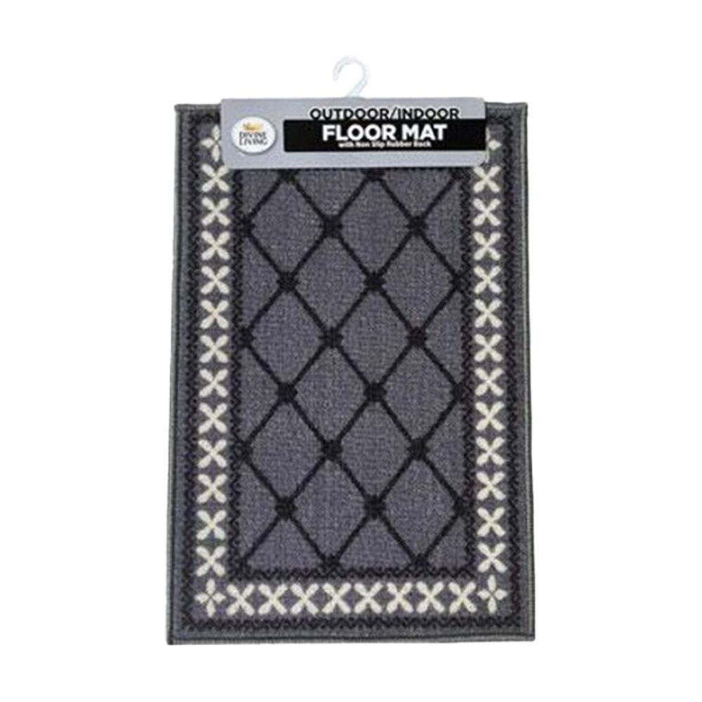 6PK Braz Outdoor Indoor Non Slip Latex Diamond Doormat 40x60cm Assorted