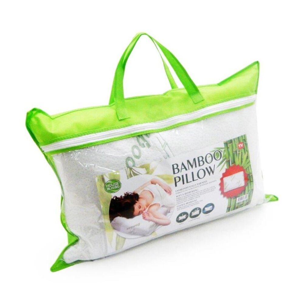 4PK Braz Bamboo Flat Breathable Cooling Comfort Sleeping Pillow 40x60x12cm