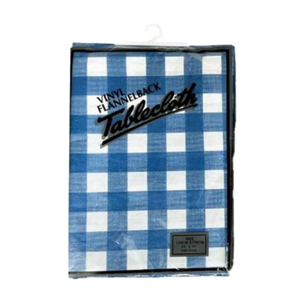 6PK Braz Vinyl Flannelback Checkered Tablecloth 132x178cm Assorted