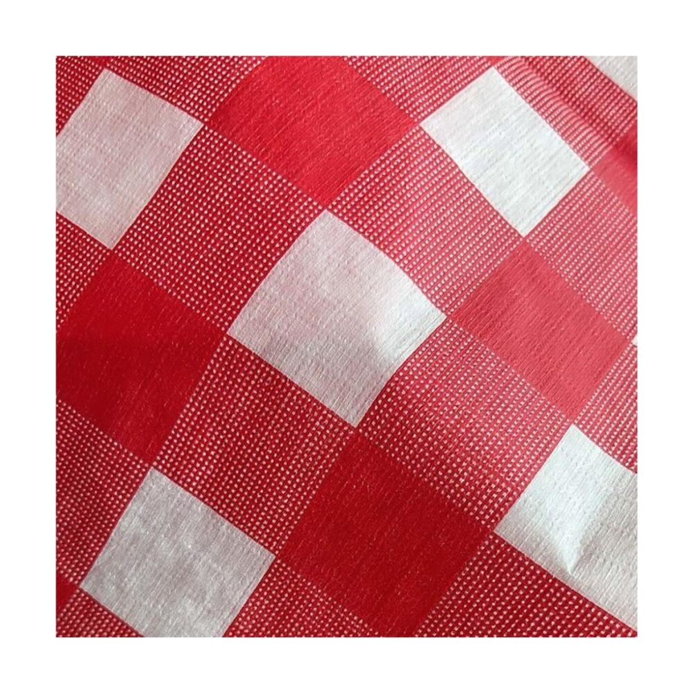 3PK Braz Vinyl Flannelback Checkered Tablecloth 152x228cm Assorted