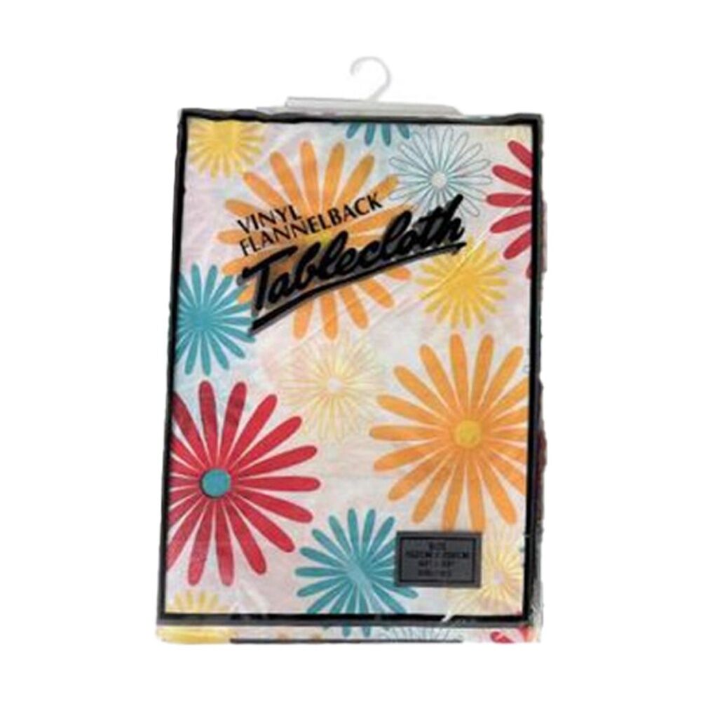 6PK Braz Vinyl Flannelback Floral Print Tablecloth 152x228cm Assorted