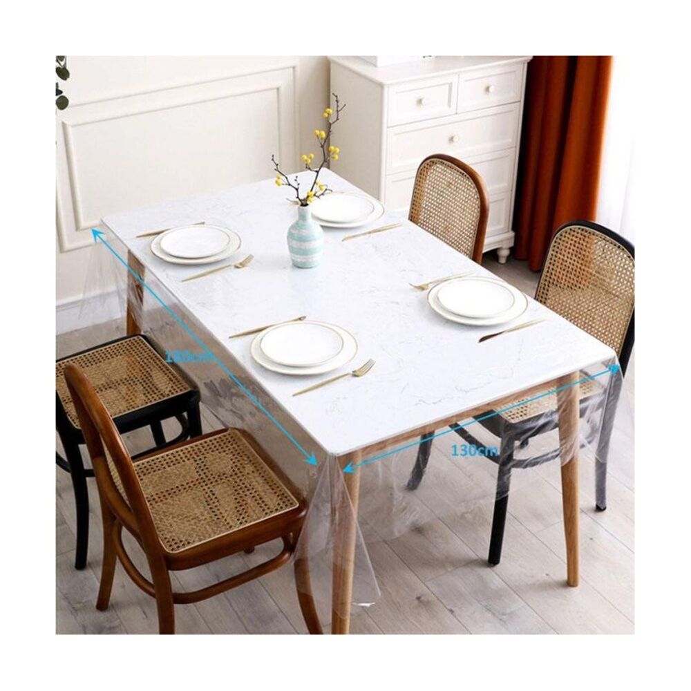 3PK Braz PVC Dining Table Cover Spill & Stain Protector 130x180cm Clear